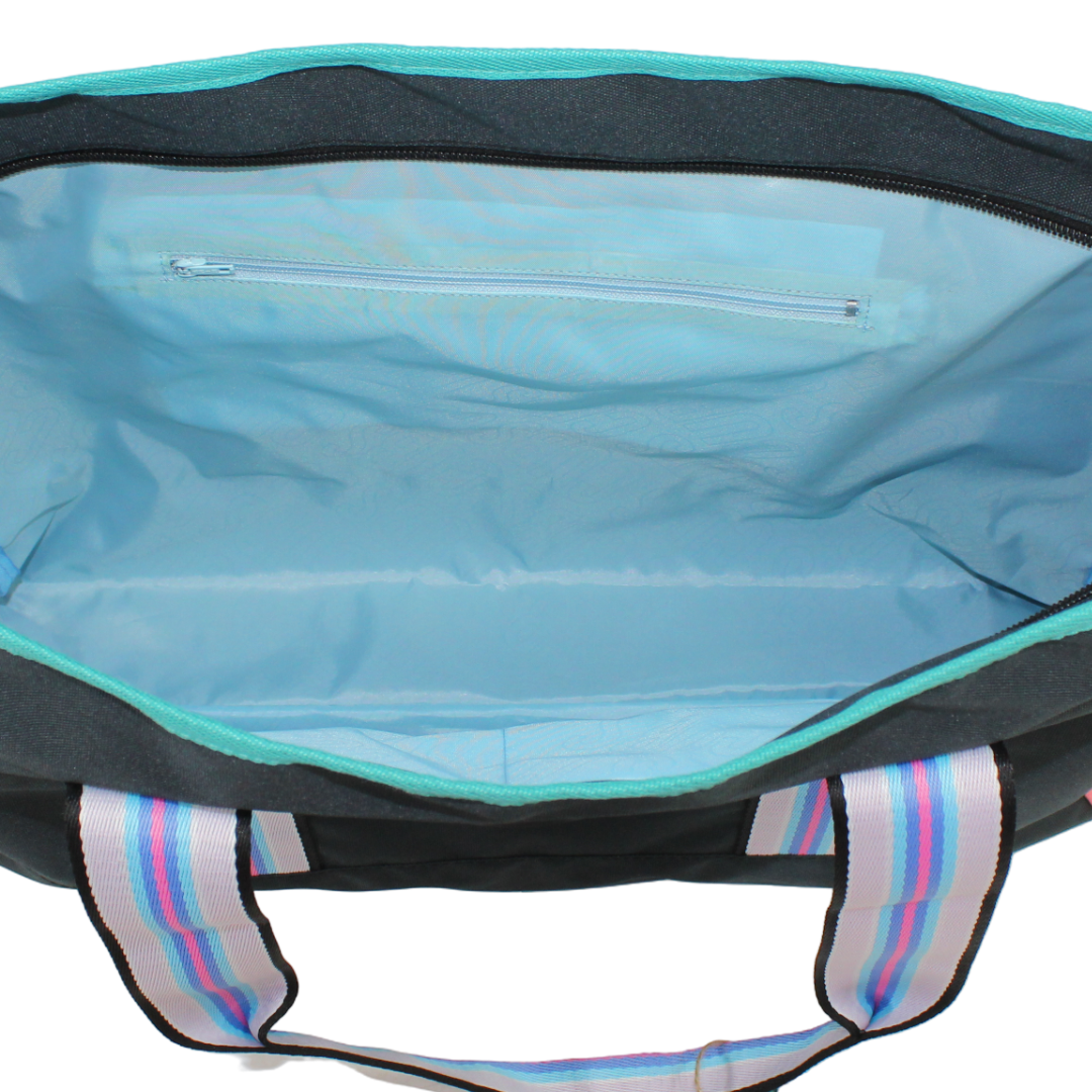 Cubs Beach Tote Set – Black & Turquoise 19 L