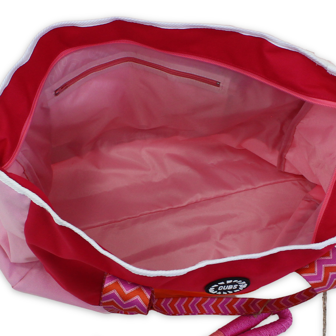 Cubs Beach Tote Set – Fuschia & White  19 L
