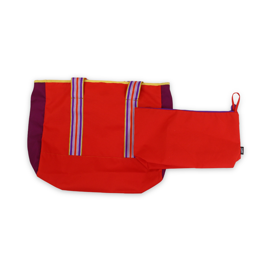 Cubs Beach Tote Set – Red & Purple 19 L