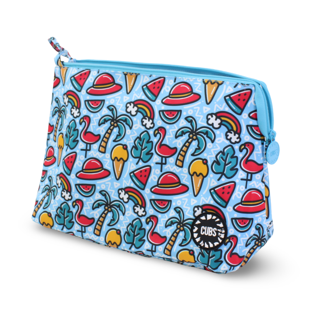 Cubs Baby Blue Flamingos Large Pouch - Summer