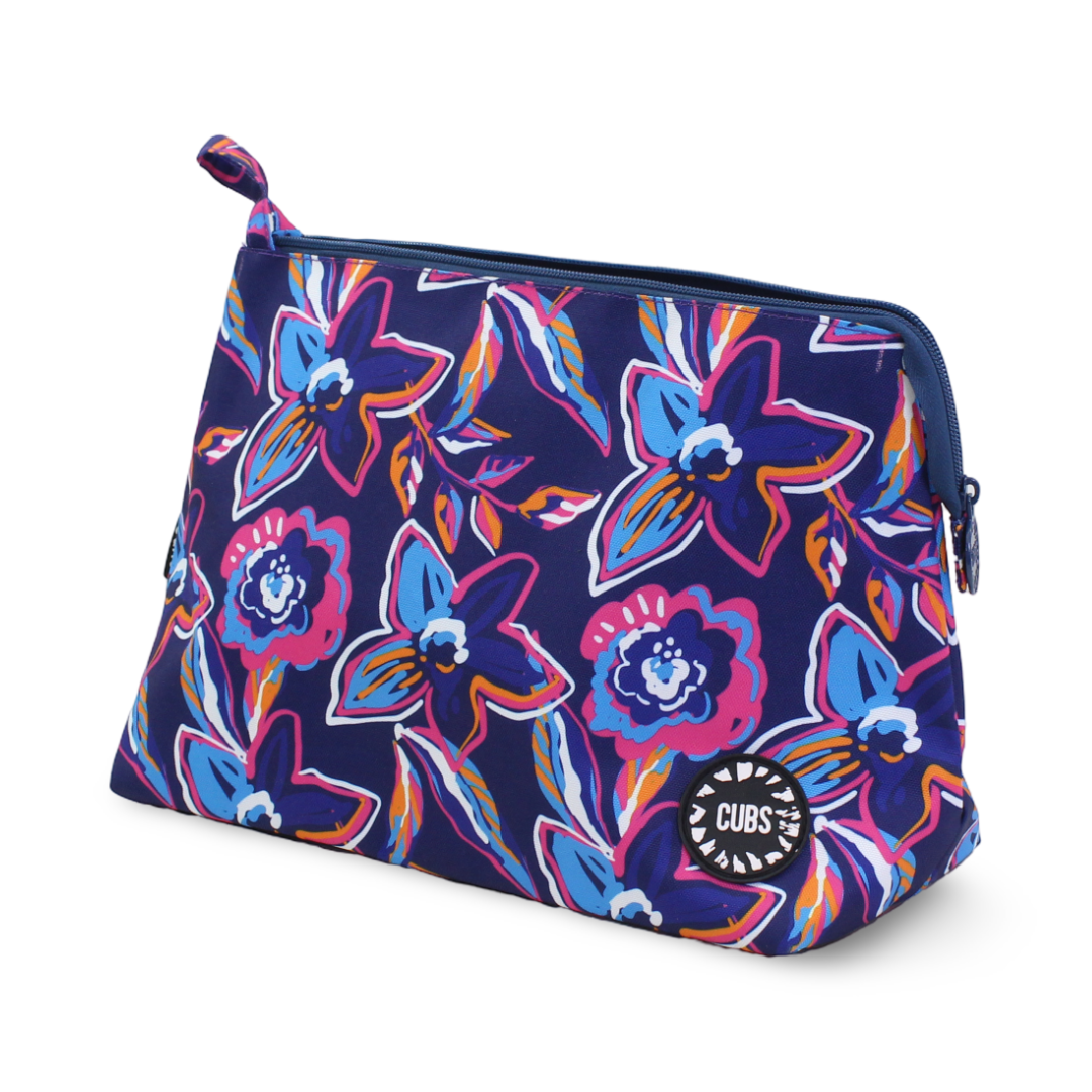 Cubs Navy Flowers Large Pouch