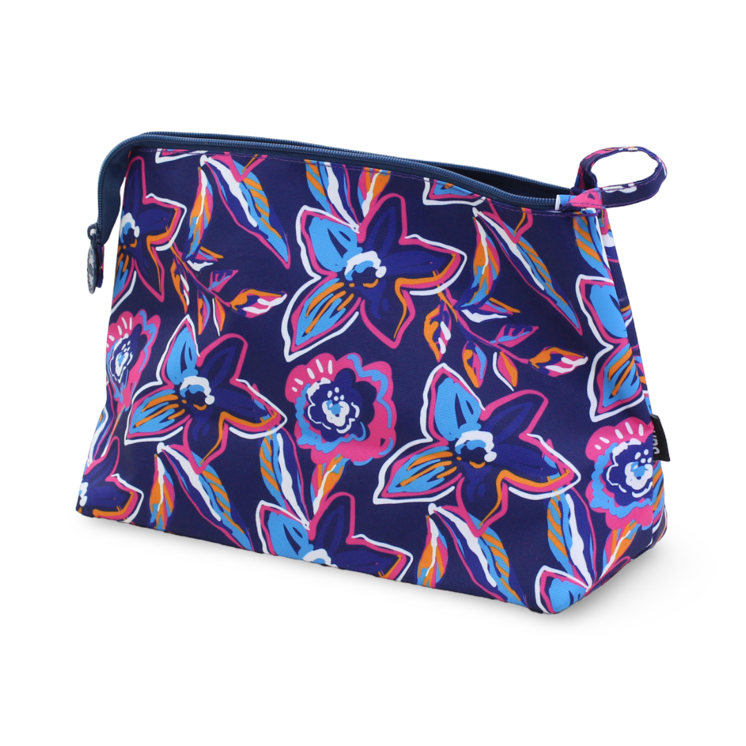 Cubs Navy Flowers Large Pouch