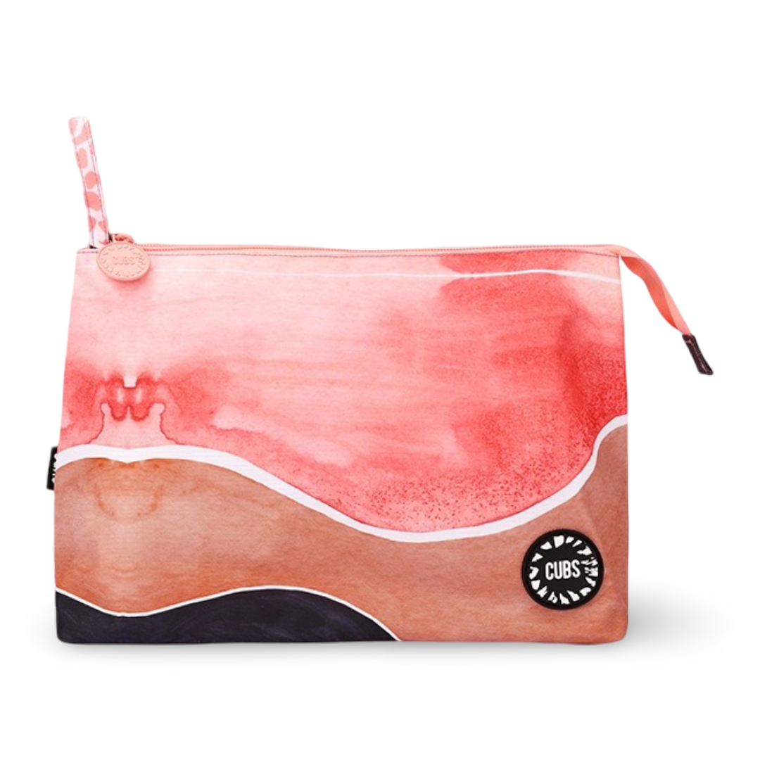 Cubs Brown Waves Large Pouch