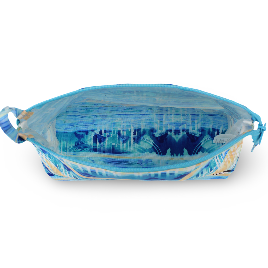 Cubs Blue & Peach Large Pouch