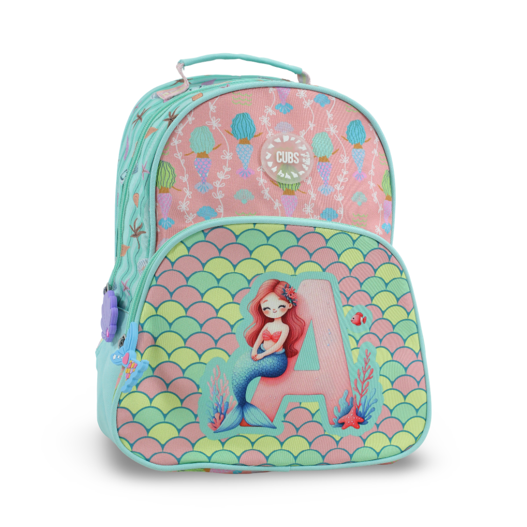 Cubs Pink Mermaid Letter A Pre-School Backpack 20L