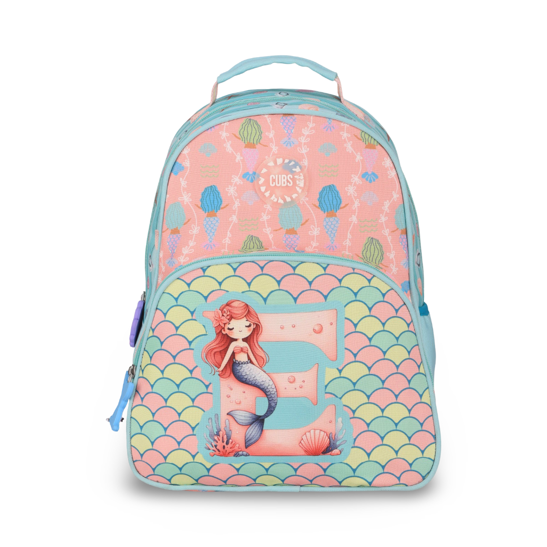 Cubs Pink Mermaid Letter E Pre-School Backpack 20L