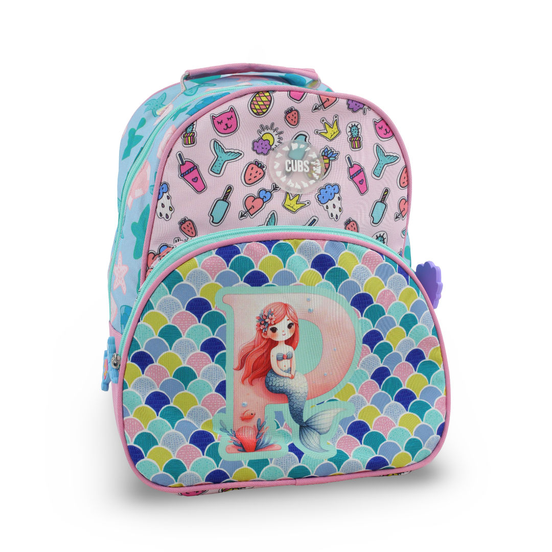 Cubs Blue Mermaid Letter P Pre-School Backpack 20L