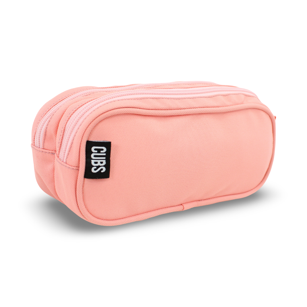 Cubs Peach Double Zipper Pencil Case 2L