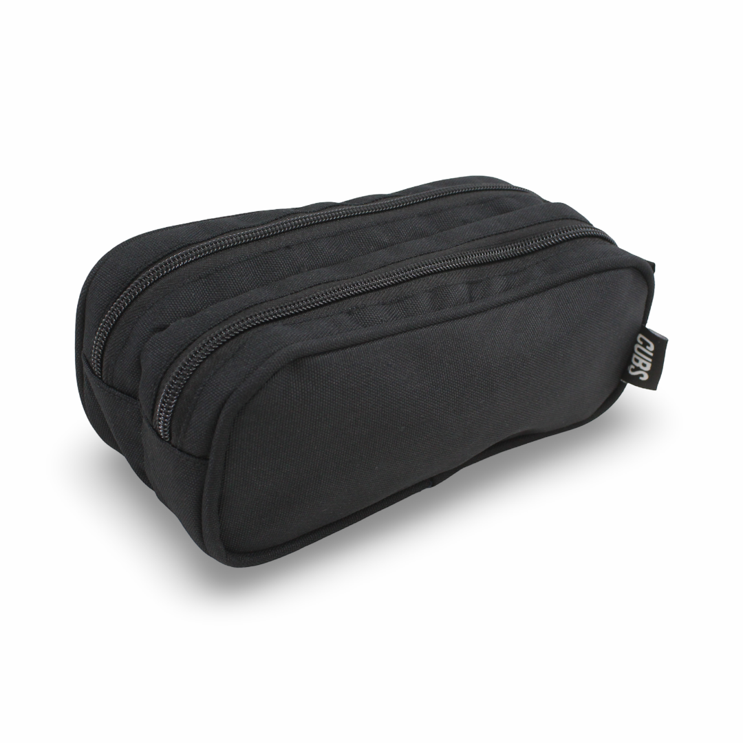 Cubs Black Double Zipper Pencil Case 2L
