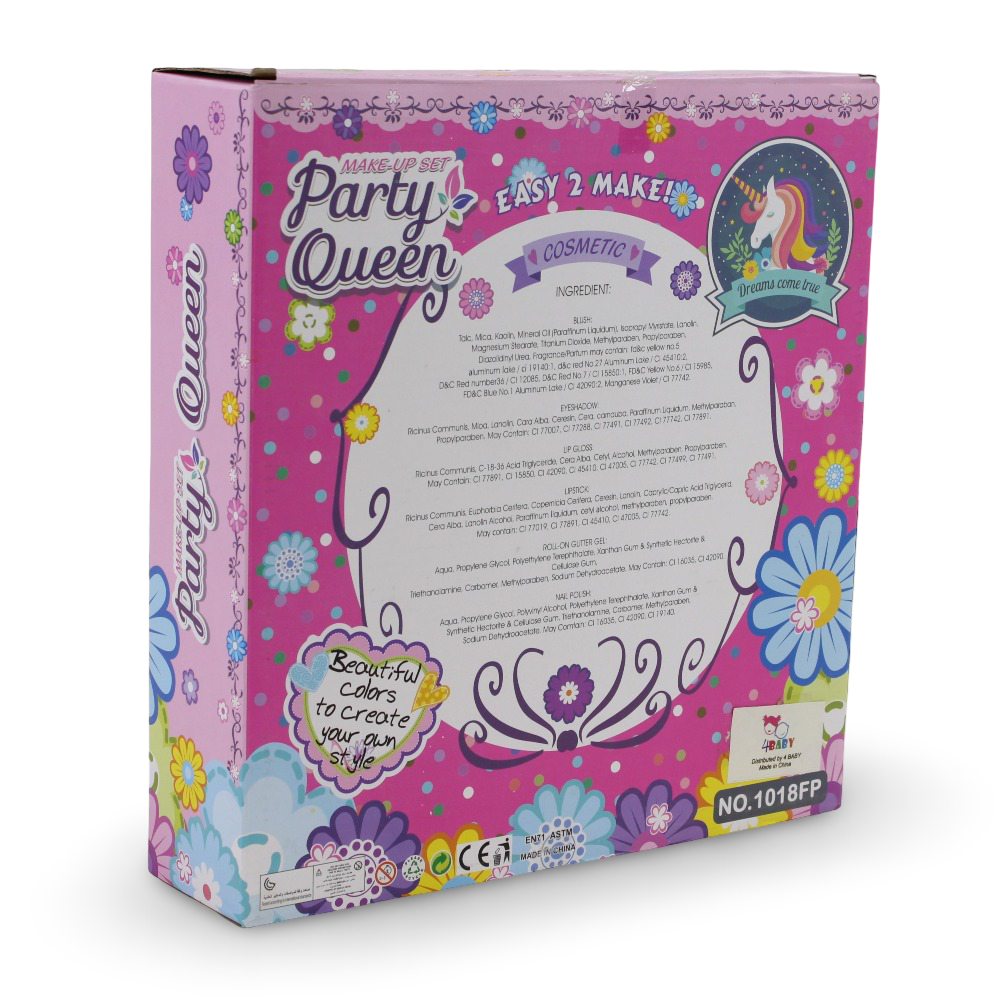 Party Queen Make-Up Set – Fan-Shaped 4-Tier Palette