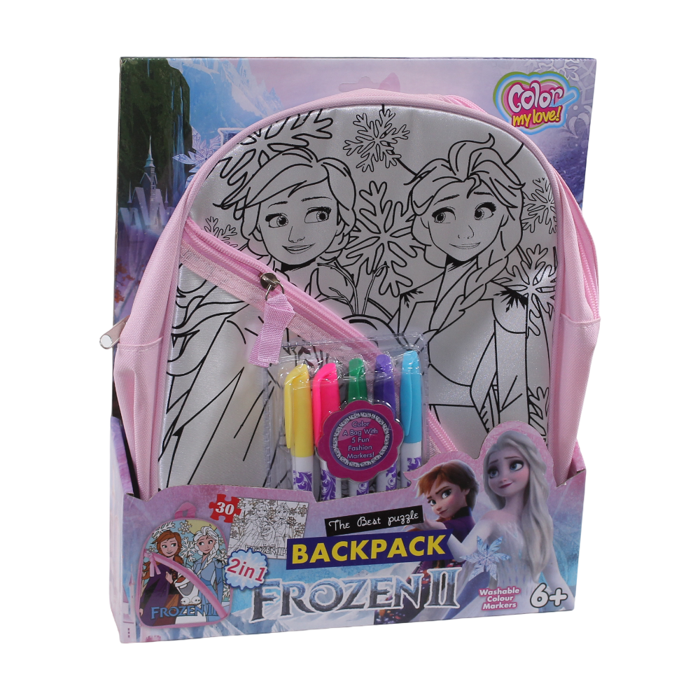 Color My Love! Frozen II 2-in-1 Coloring Backpack