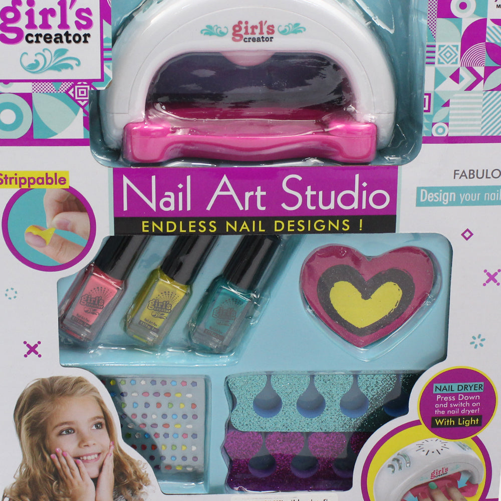 KREDZSTAY Nail Art and Eye Shadow roll play toy Kit for Kids Girls 12  Artificial Nails - Nail Art and Eye Shadow roll play toy Kit for Kids Girls  12 Artificial Nails .