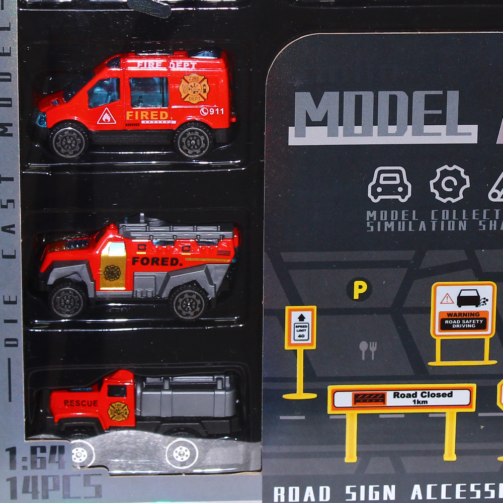 1:64 Scale Die Cast Trucks Set - (14 Pieces)