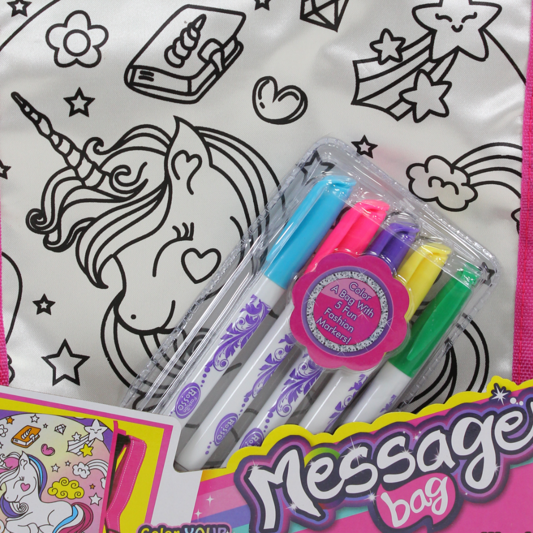 DIY Color-Your-Own Unicorn Message Bag Kit