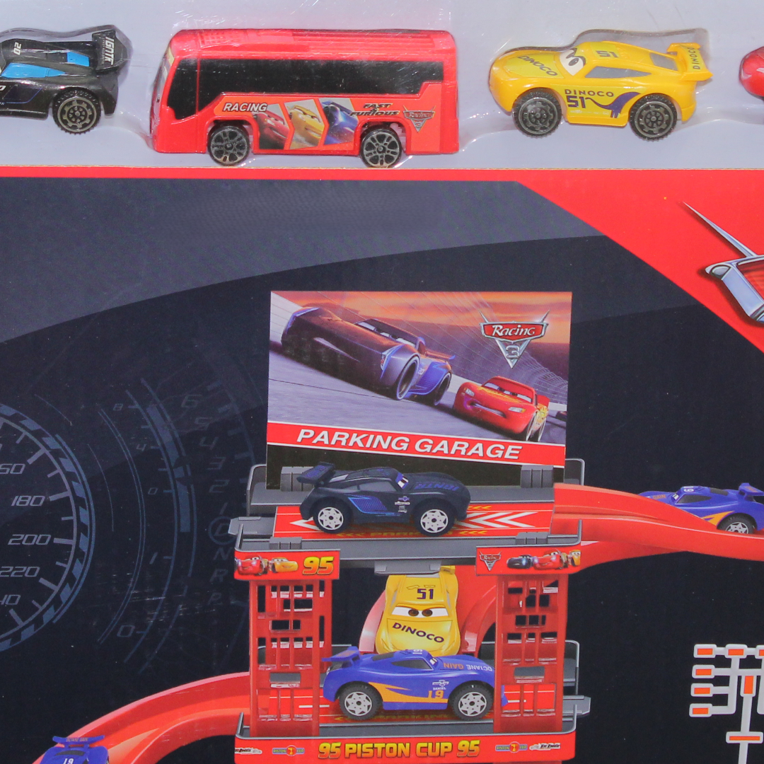 "Cars" Parking Garage and Racing Track Toy Set – 42 Pcs
