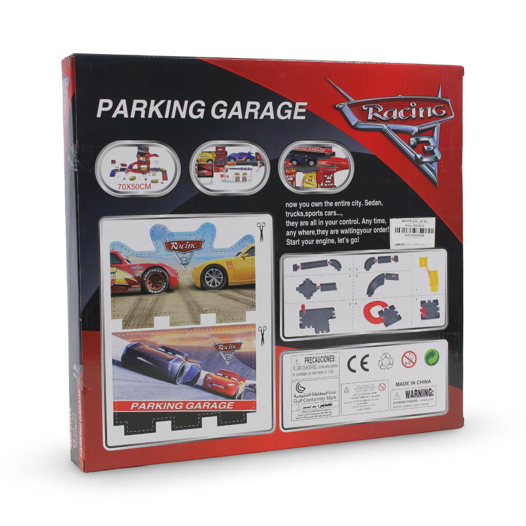 "Cars" Parking Garage and Racing Track Toy Set – 42 Pcs