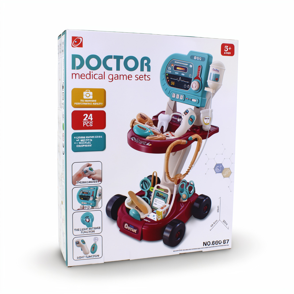 Kids Doctor Medical Cart Playset – 24 Pcs
