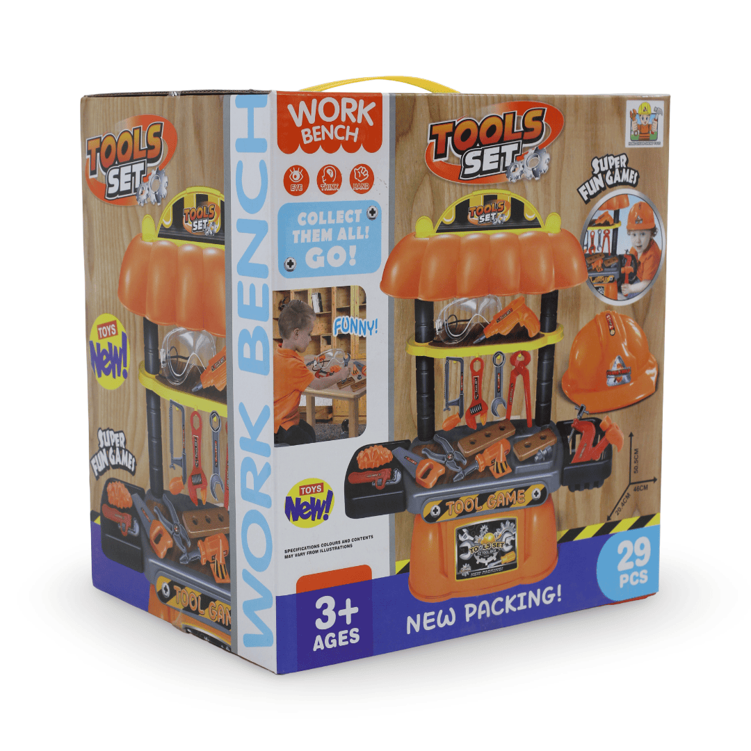 Children's Workbench and Tool Set – 29 Pcs