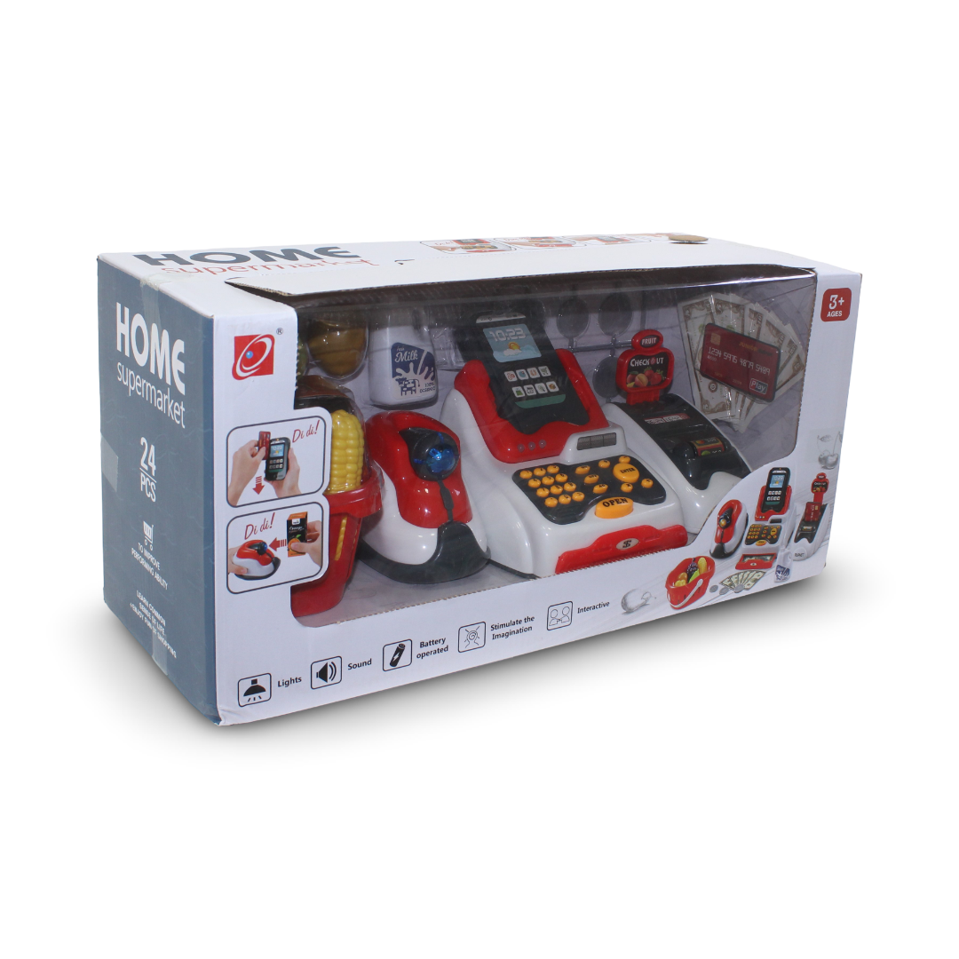 Educational Supermarket Toy Cash Register Playset (Light & Sound)