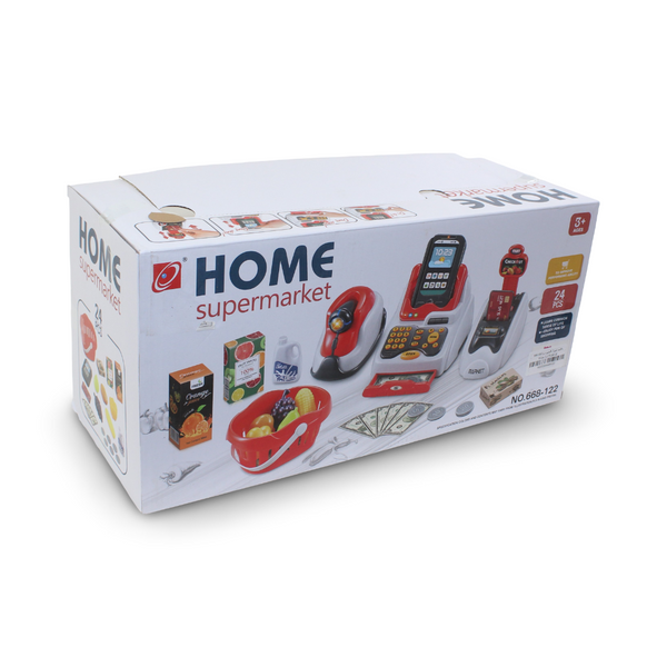 Educational Supermarket Toy Cash Register Playset (Light & Sound)