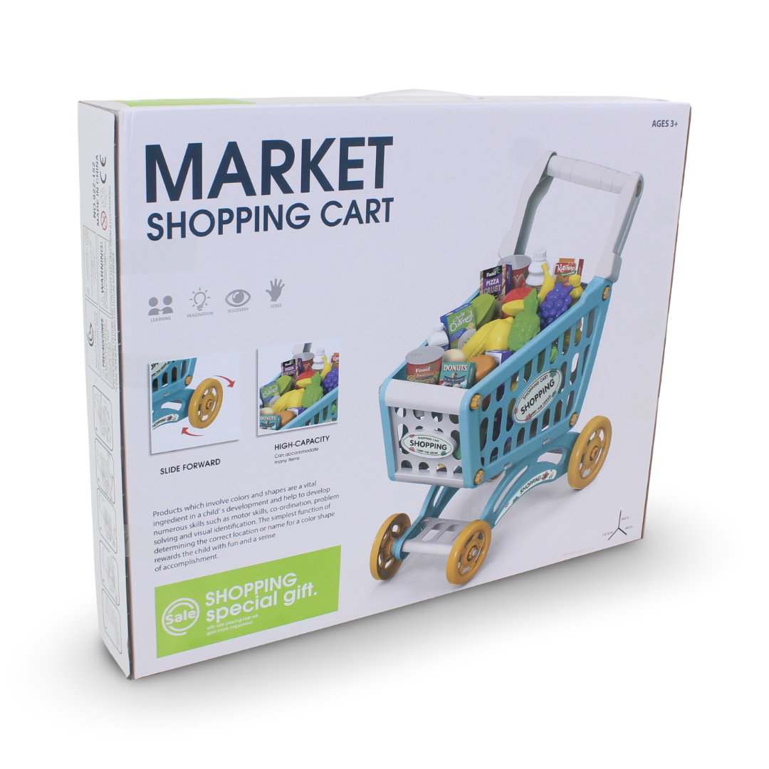 Market Shopping Cart Toy Set – 60 Pcs