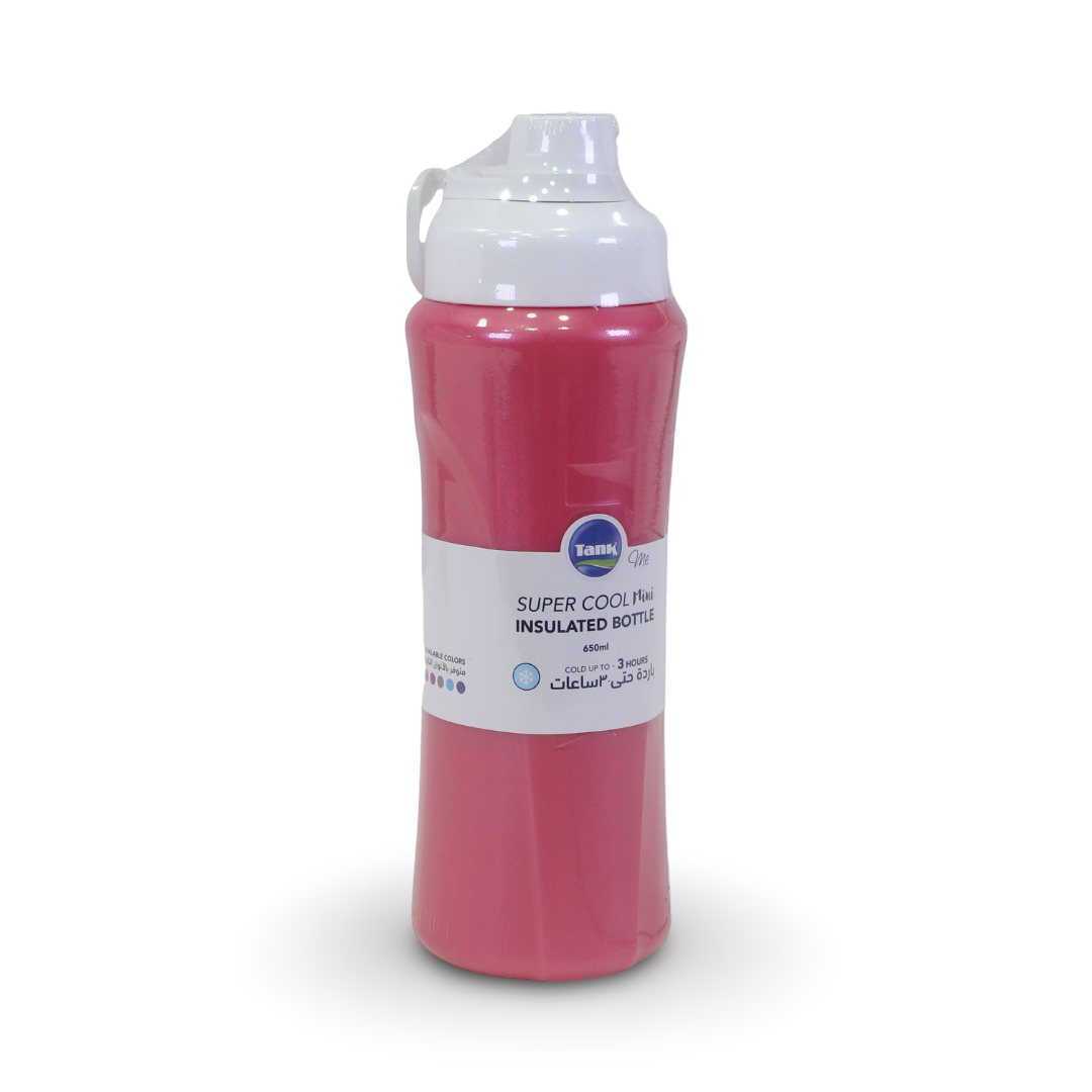 Tank Insulated Plastic Water Bottle Mini Super Cool 650ml – Pink