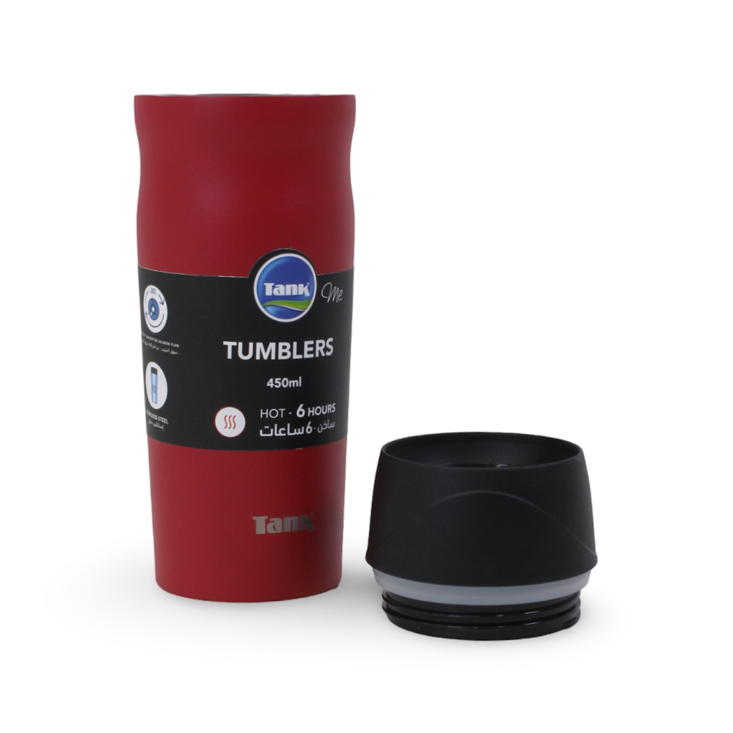 Tank Me Stainless Steel Thermal Tumbler 450ml – Dark Red - Assortments