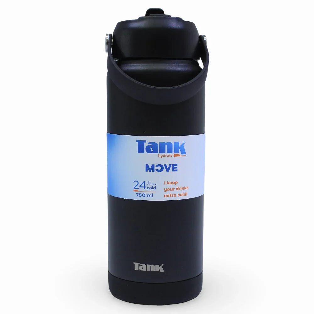 Tank Insulated Stainless Steel Water Bottle 750ml – Black - School