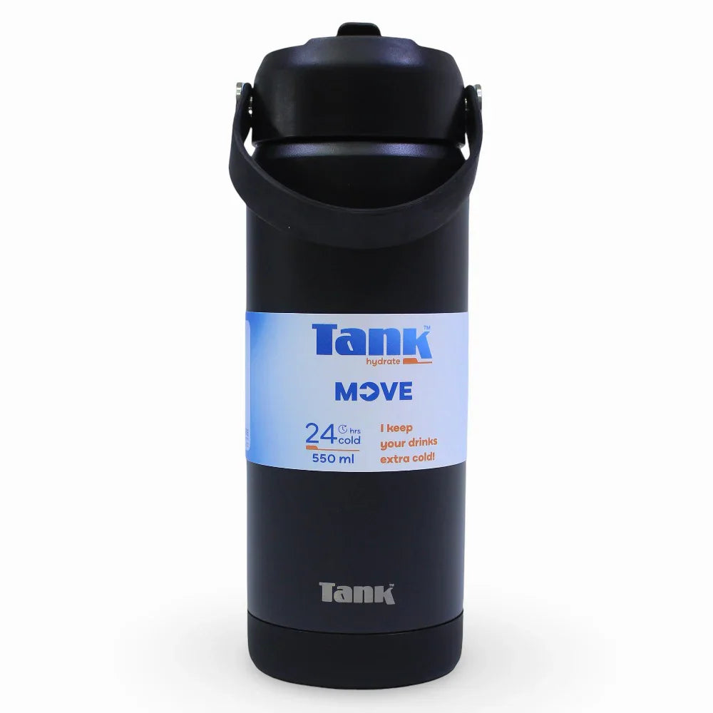 Tank Insulated Stainless Steel Water Bottle 550ml – Black - School
