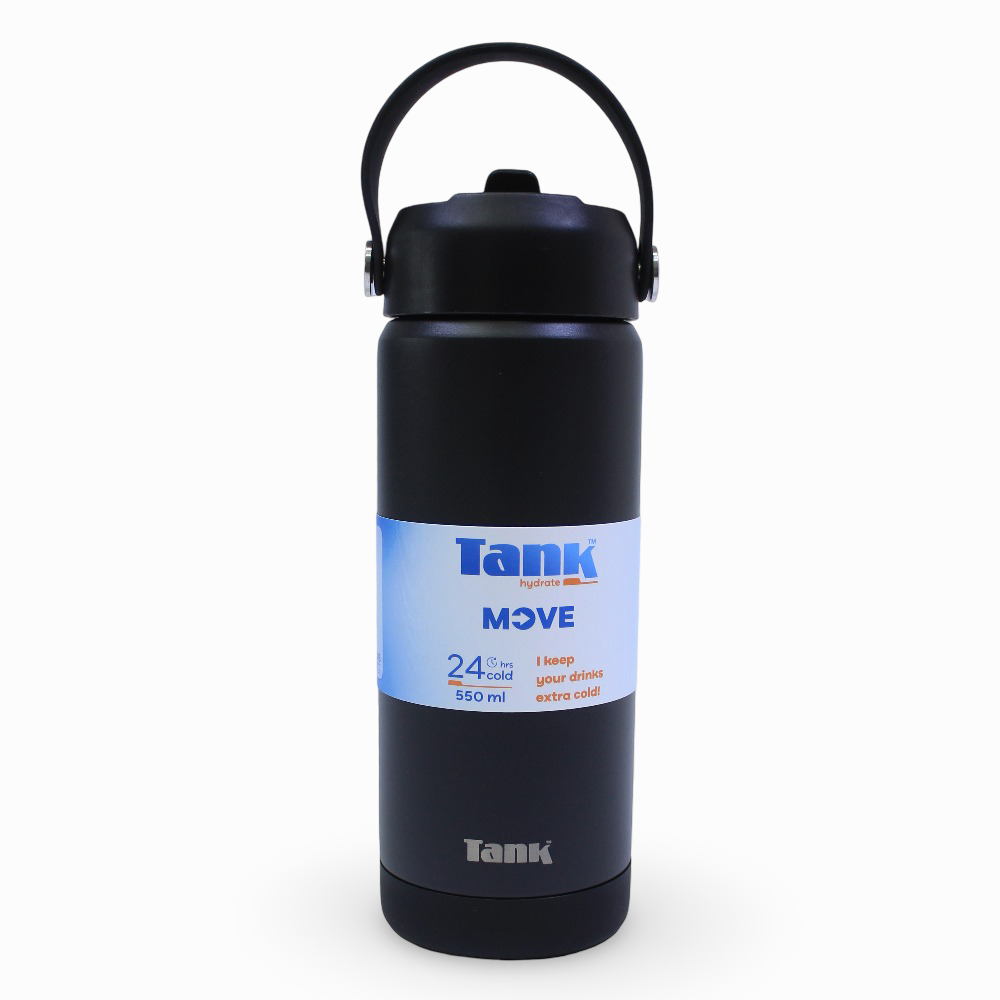 Tank Insulated Stainless Steel Water Bottle 550ml – Black