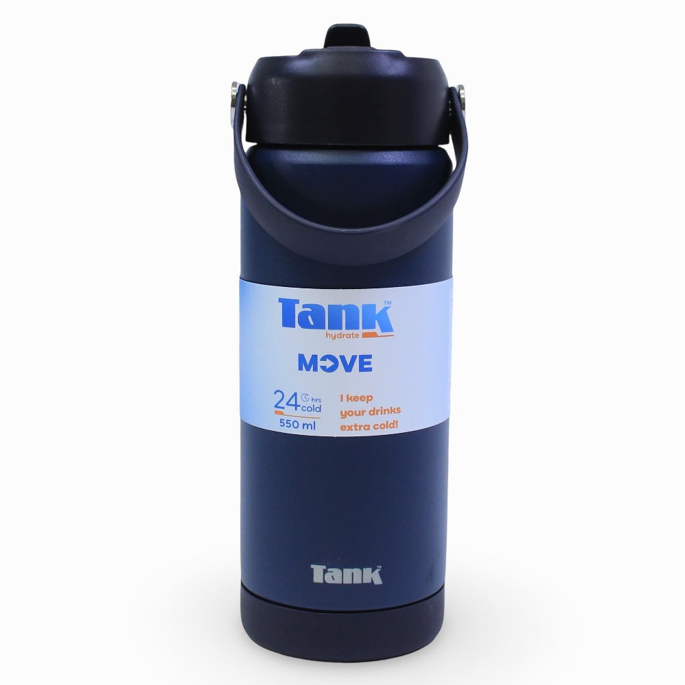 Tank Insulated Stainless Steel Water Bottle 550ml – Navy Blue