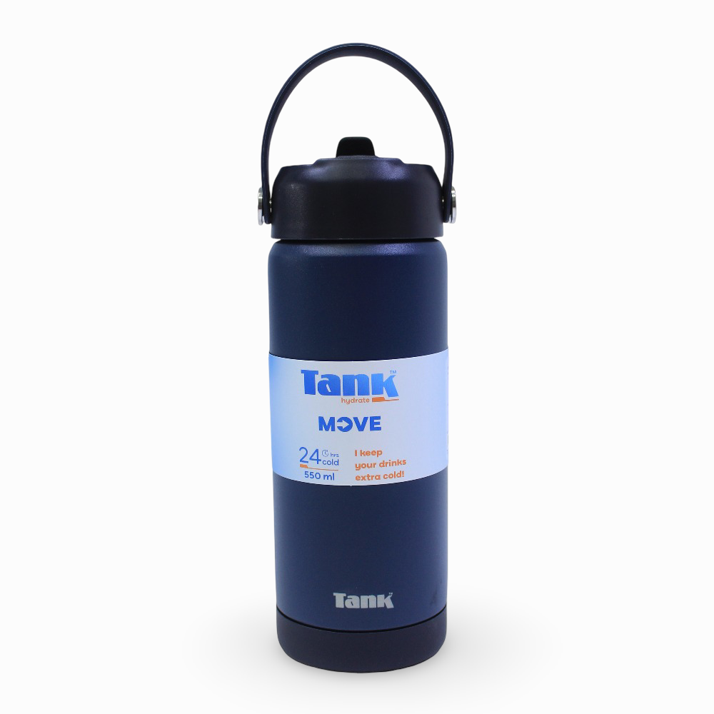 Tank Insulated Stainless Steel Water Bottle 550ml – Navy Blue