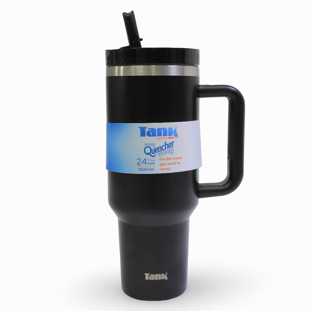 Tank Quencher Insulated Stainless Steel Travel Mug 1200ml – Black