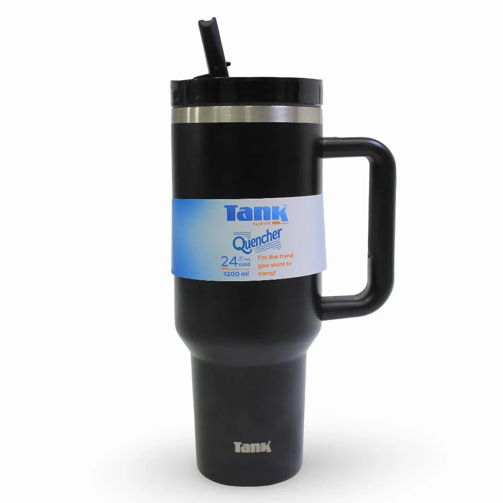 Tank Quencher Insulated Stainless Steel Travel Mug 1200ml – Black - Assortments