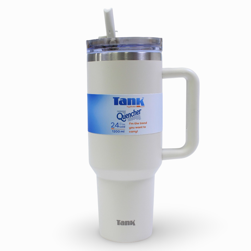 Tank Quencher Insulated Stainless Steel Travel Mug 1200ml – Cream