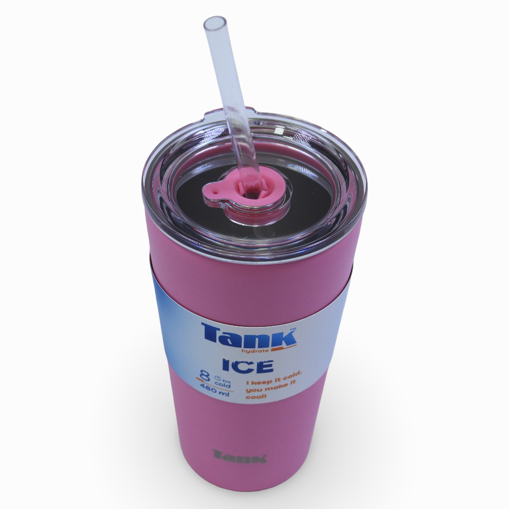Tank Ice Insulated Stainless Steel Travel Cup 480ml – Bubblegum