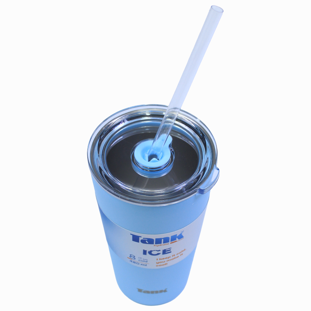 Tank Ice Insulated Stainless Steel Travel Cup 480ml – Crystal Blue
