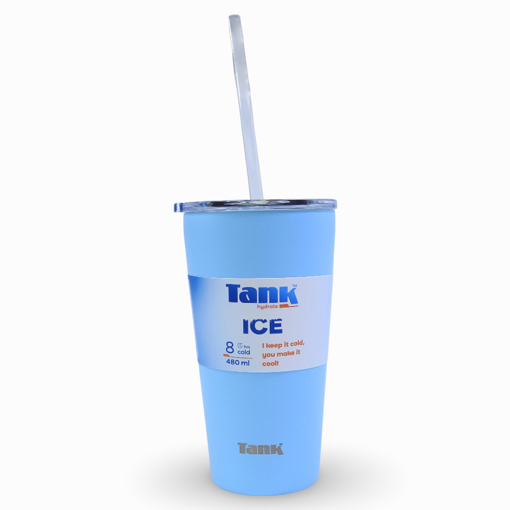 Tank Ice Insulated Stainless Steel Travel Cup 480ml – Crystal Blue