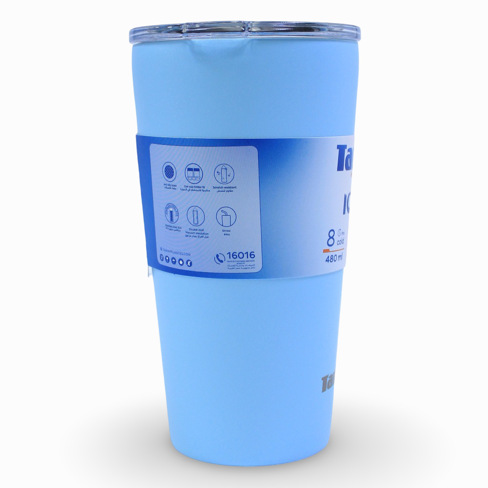 Tank Ice Insulated Stainless Steel Travel Cup 480ml – Crystal Blue