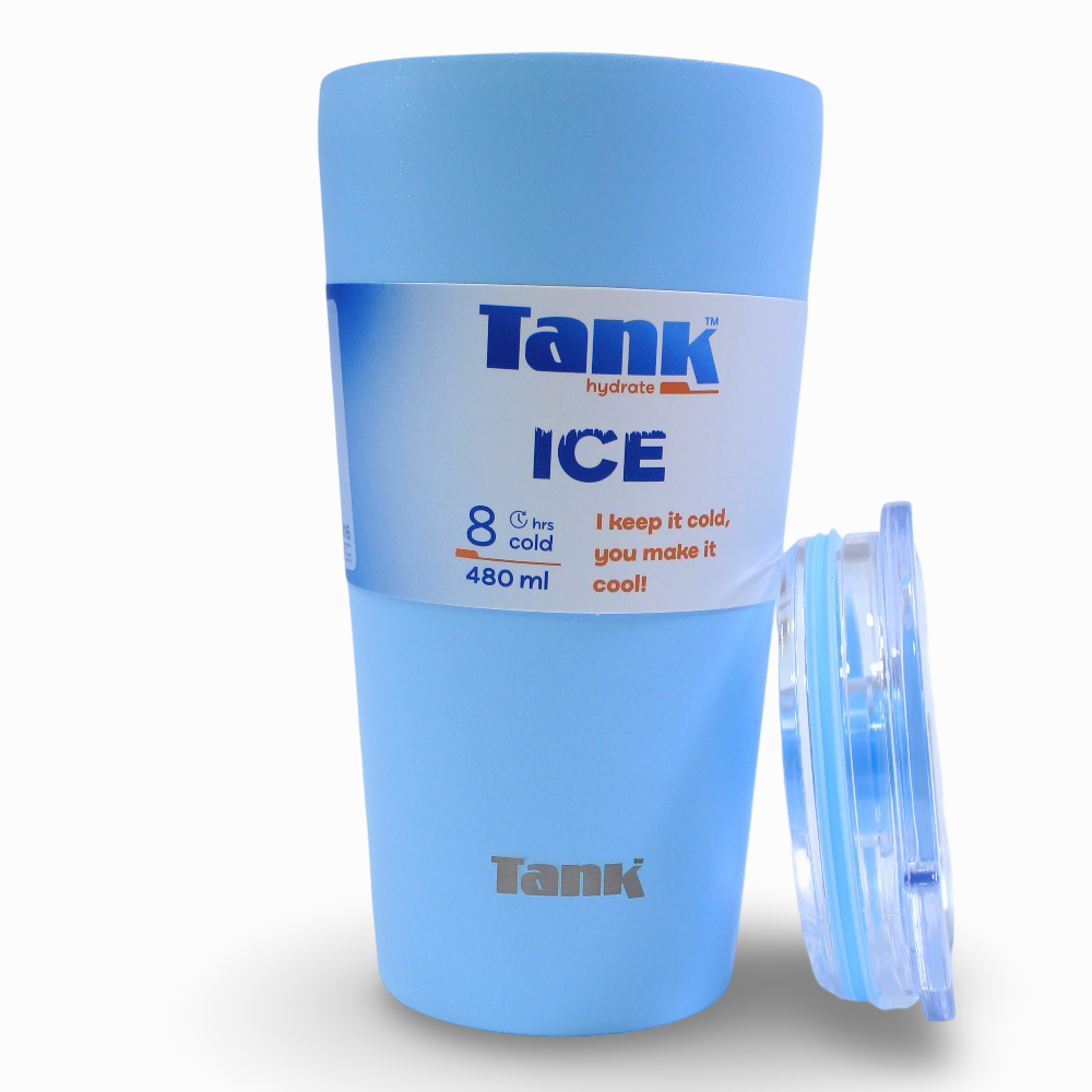 Tank Ice Insulated Stainless Steel Travel Cup 480ml – Crystal Blue