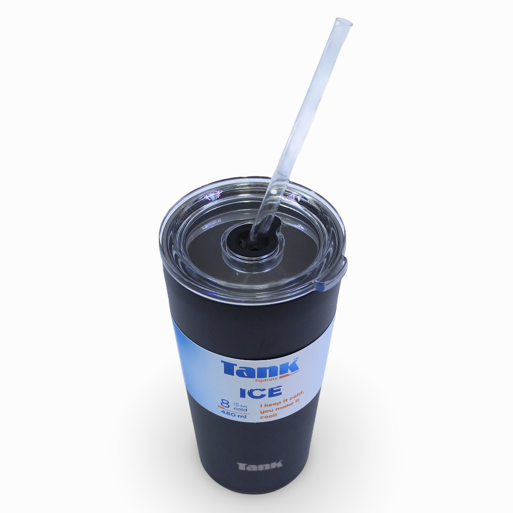 Tank Ice Insulated Stainless Steel Travel Cup 480ml – Black