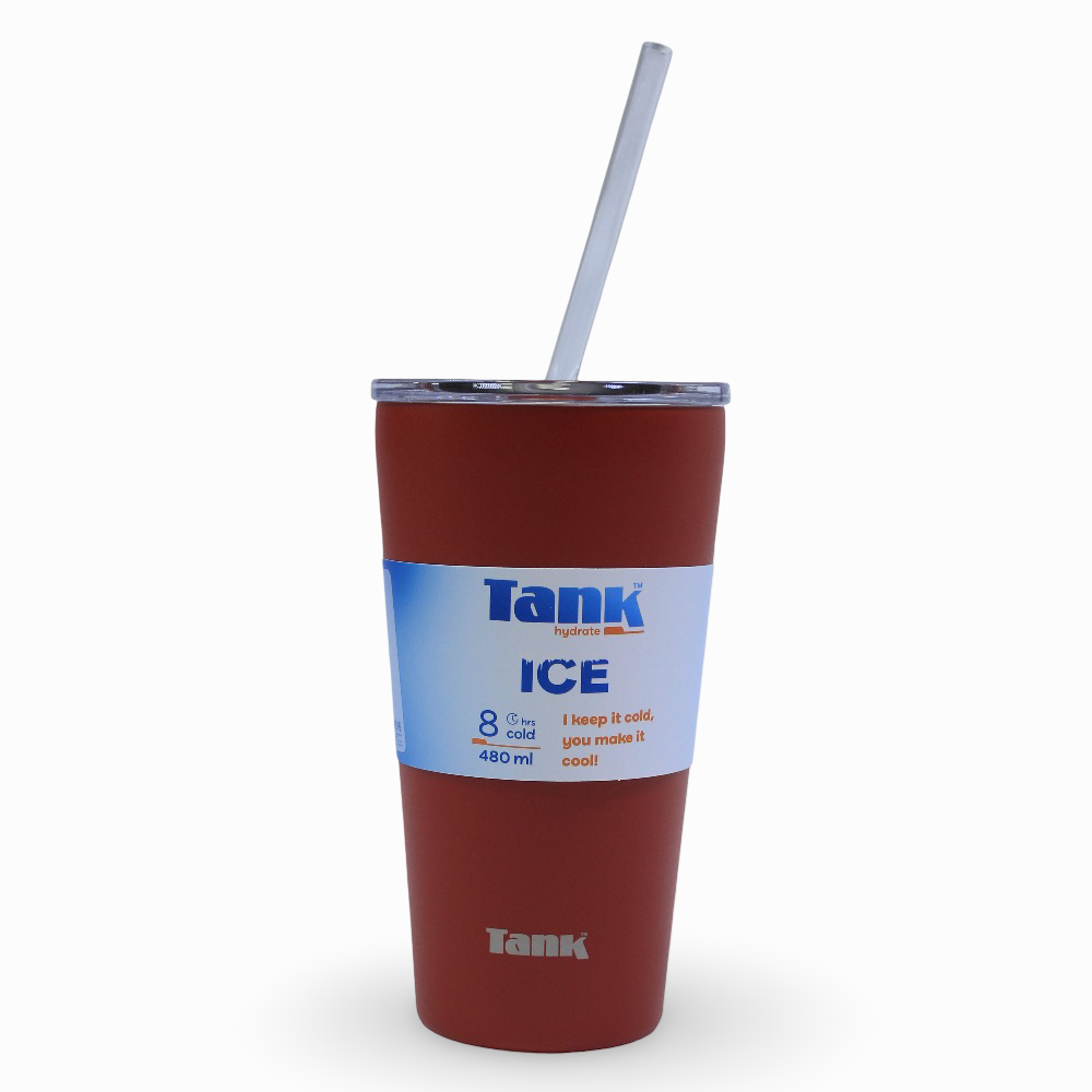 Tank Ice Insulated Stainless Steel Travel Cup 480ml – Cherry Cola