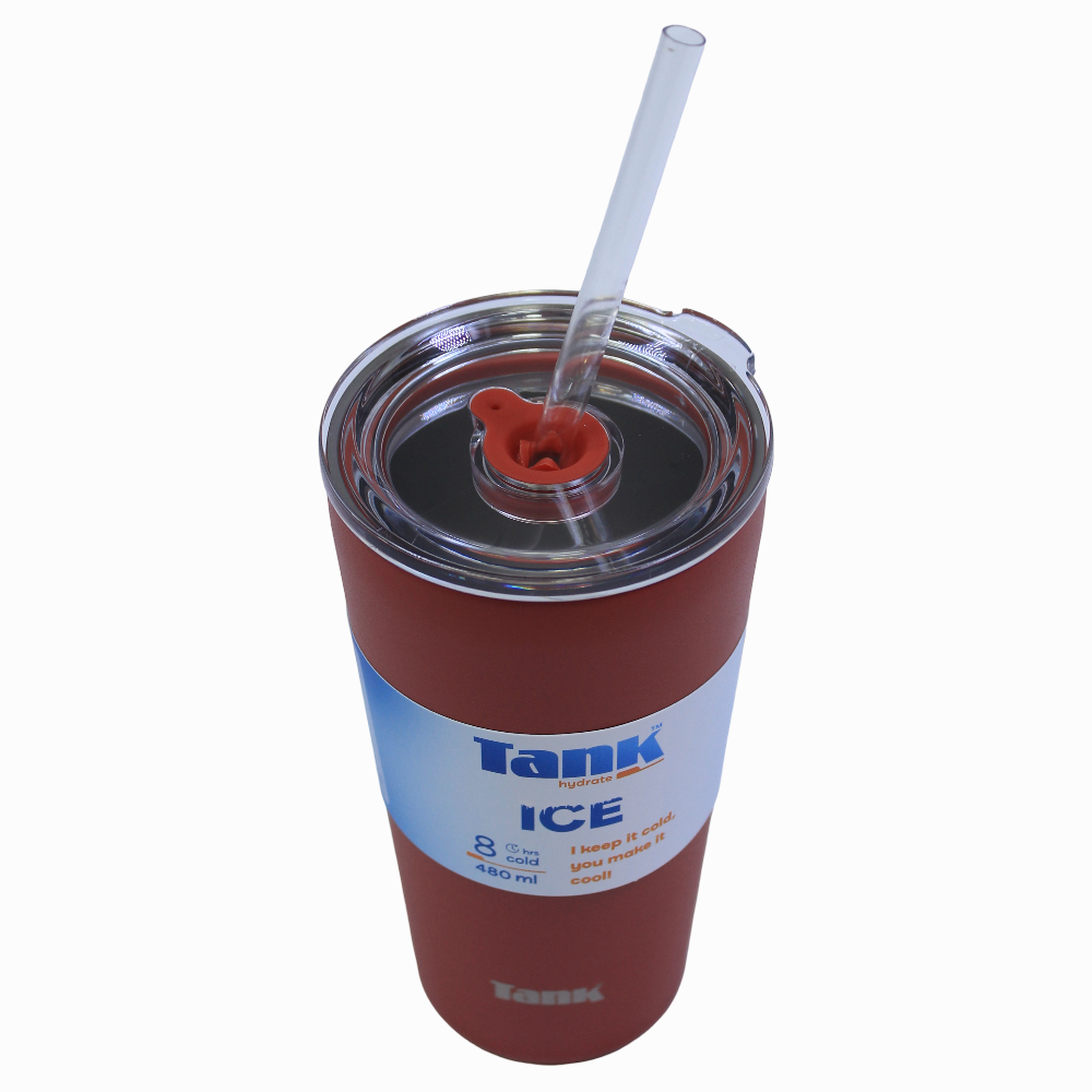 Tank Ice Insulated Stainless Steel Travel Cup 480ml – Cherry Cola