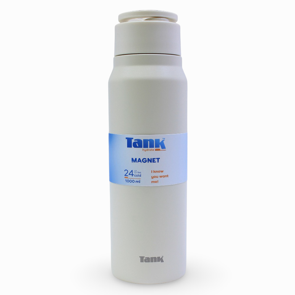 Tank Magnet Insulated Stainless Steel Water Bottle 1000ml – Cream