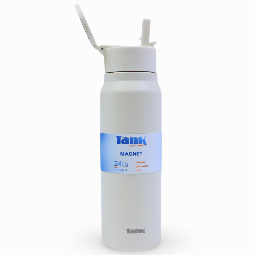 Tank Magnet Insulated Stainless Steel Water Bottle 1000ml – Cream