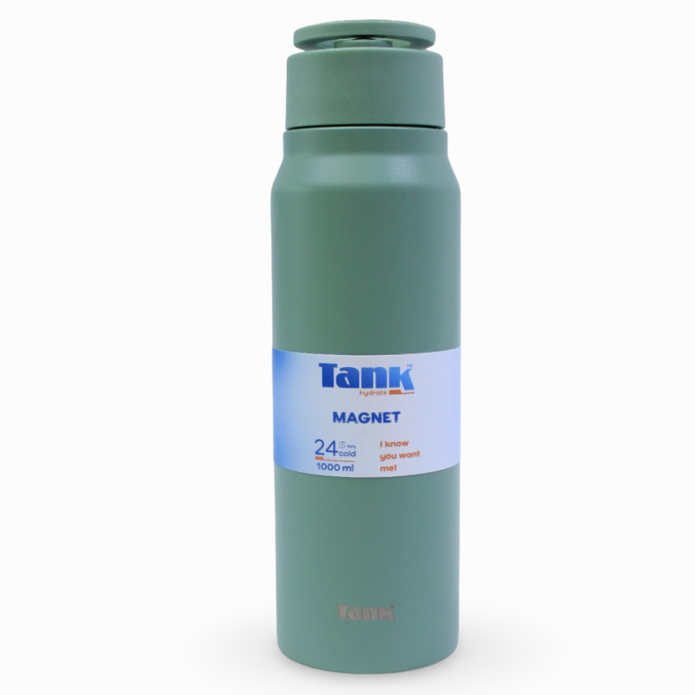 Tank Magnet Insulated Stainless Steel Water Bottle 1000ml – Matcha