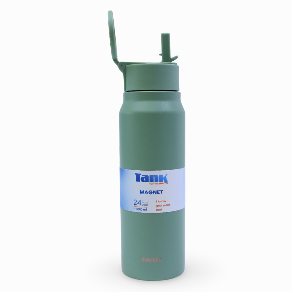 Tank Magnet Insulated Stainless Steel Water Bottle 1000ml – Matcha