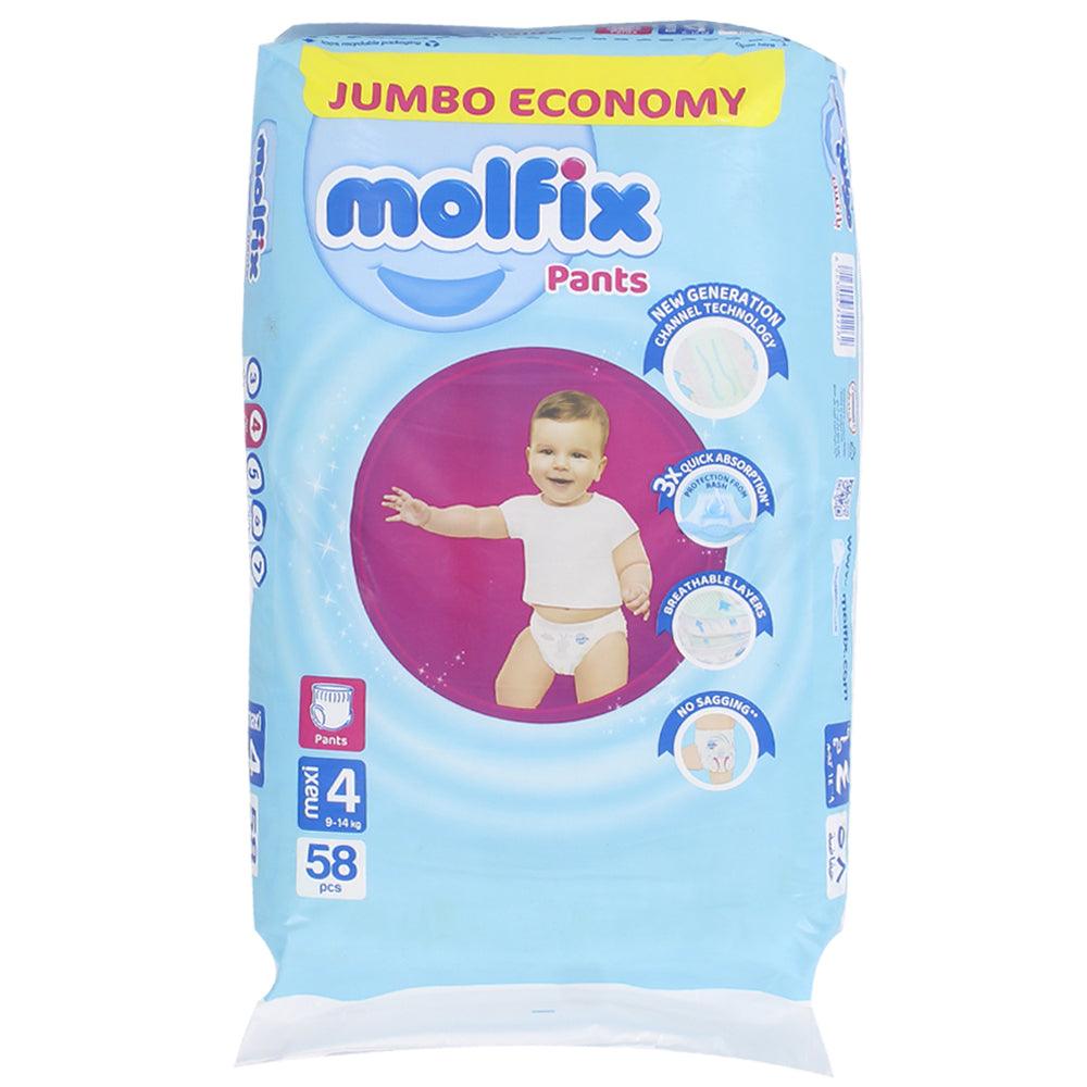 Molfix - Pants Diapers - Jumbo Pack - Maxi Size 4 - 58 Pieces - Ourkids - Molfix