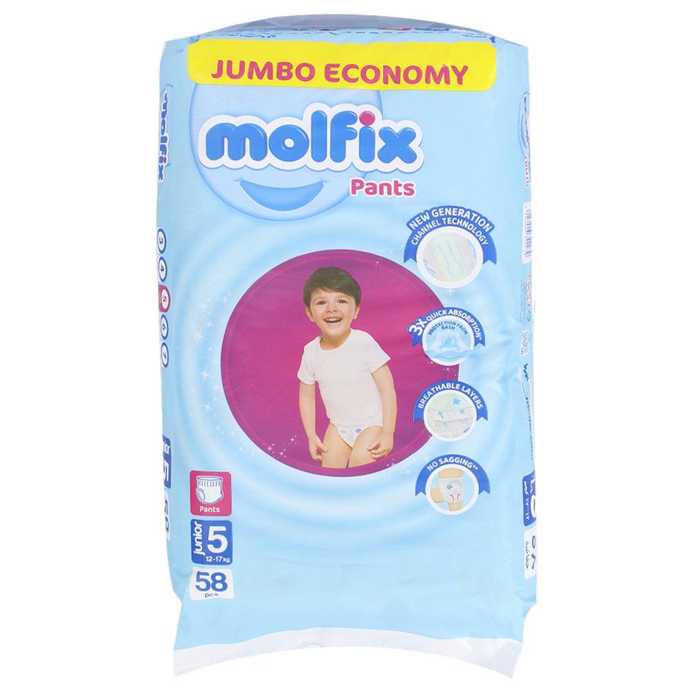 Molfix Diaper Pants 58 Pcs ,Size 5 - 12-17 KG - Ourkids - Molfix