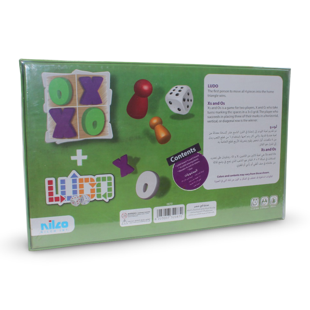 Nilco Board Games (Ludo and XO) 2 in 1